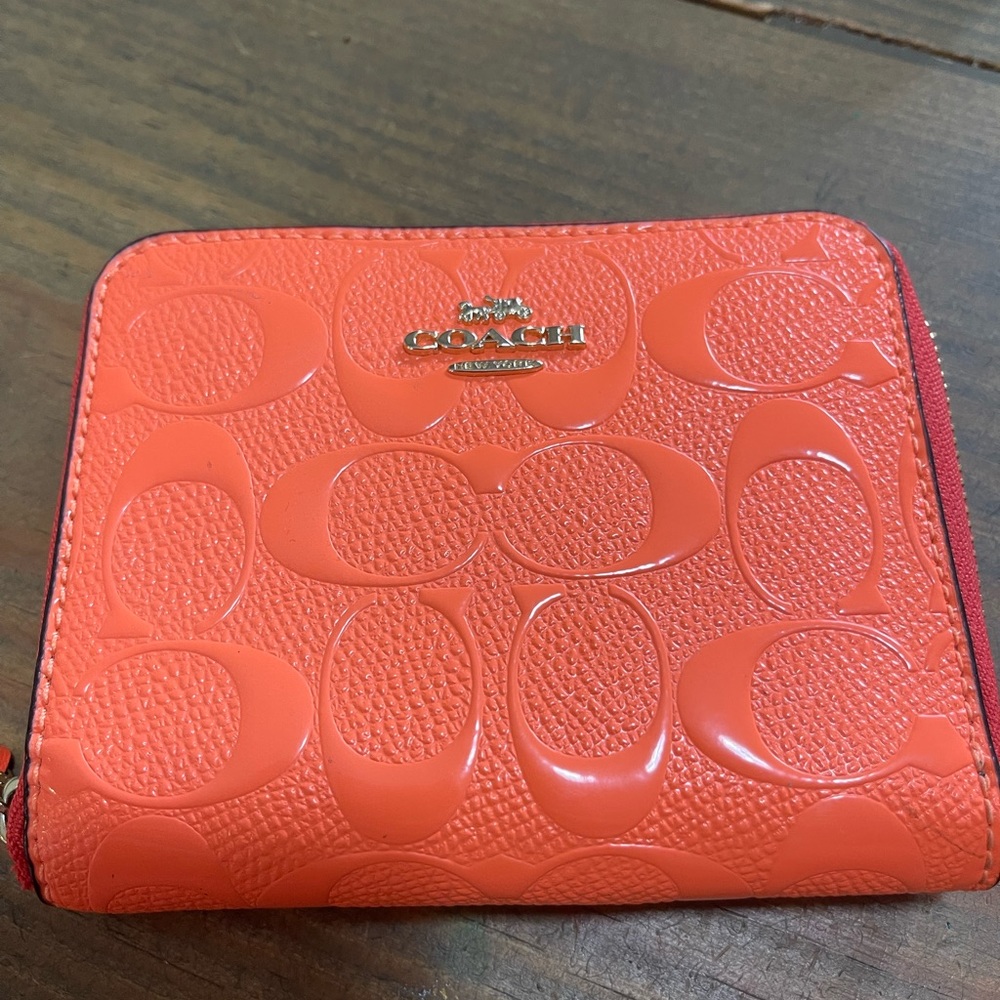 Coach wallet neon orange with tags never used